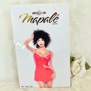 New with tags Mapalé Lingerie Red Lace BABYDOLL 7507 with matching G-string L/XL